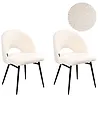 Esszimmerstuhl 2er Set ONAGA Bouclé Weiß