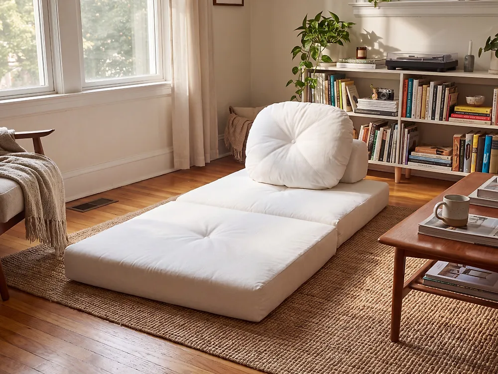 1-Sitzer Schlafsofa OLDEN Cord Cremeweiß_1174220