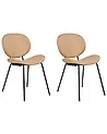 Esszimmerstuhl 2er Set LUANA Kunstleder Sandbeige