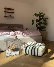 Bett mit Stauraum MONTLAUR Bouclé Beige 180 x 200 cm_975470