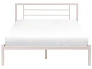 Bett mit Lattenrost Metall CUSSET 140 x 200 cm Hellbeige_1162073