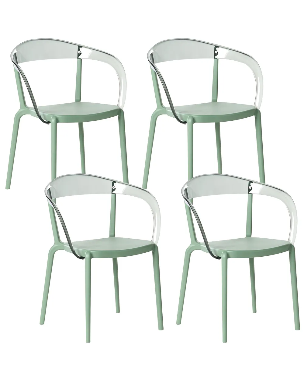 Gartenstuhl 4er Set MALEVIZI stapelbar Grün