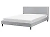 Bett mit Lattenrost Stoff FITOU 160 x 200 cm Hellgrau