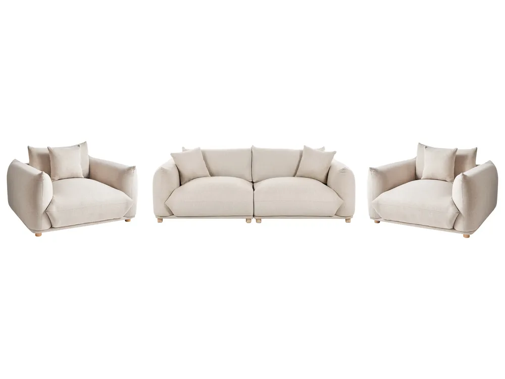 Sofa Set 5-Sitzer LUVOS Stoff Hellbeige