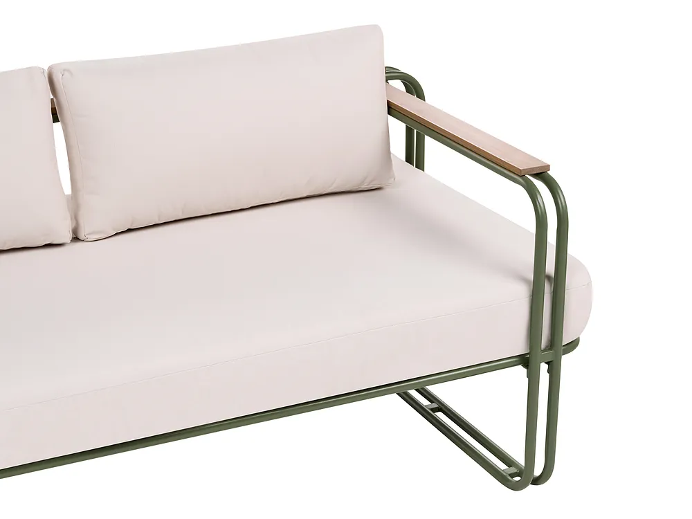 Garden Lounge Set with Table and Ottoman 3 Seater CAMEROTA  Metal Green_1156971