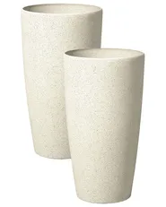 Set mit 2 Blumentöpfen ABDERA 31 cm Hellbeige_841245