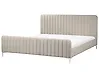 Bett mit Lattenrost Samtstoff LUNAN 180 x 200 cm Taupe