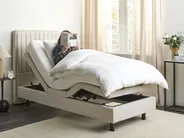 Adjustable Bed Fabric DUKE II 80 x 200 cm (EU Small Single) Light Beige_910499