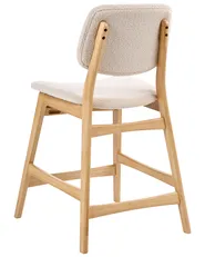 Set of 2 Bar Chairs ELAINE Boucle Light Brown/ Beige_1060283