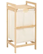 Laundry Basket TOROTAL Bamboo Light Brown/ Beige 40 L_1136697