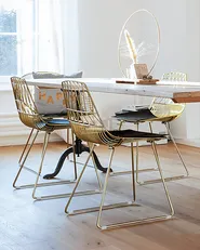 Set of 2 Dining Chairs HARLAN Metal Gold_886915