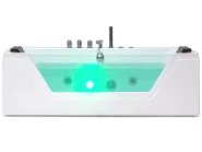 Whirlwanne Eckmodell mit LED SAMANA 153 x 71 cm Weiß_762960
