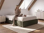Ottoman Bed without Headboard DINAN Boucle Dark Green 120 x 200 cm (EU Small Double)_1188249