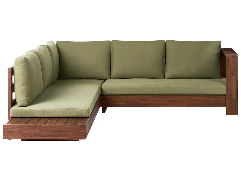 Garten Ecksofa 5-Sitzer MARETTIMO zertifiziertes Akazienholz Grün linksseitig_1081798