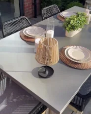 Set mit 2 Stühlen und Sitzkissen OLBIA Kunststoff Schwarz_1173760