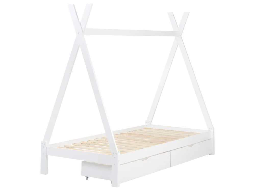 Dječji krevet s ladicama Teepee Borovo drvo DEVAY 90 x 200 cm Bijeli_963566