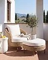 Gartensessel mit Ottomane ARCILLE Polyrattan Beige