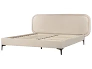 Bed Velvet SUZETTE 160 x 200 cm (EU King Size) Light Beige_916035
