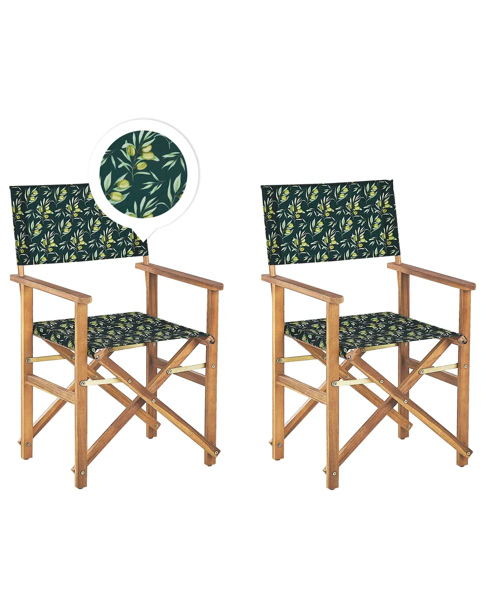 Gartenstuhl 2er Set CINE Akazienholz Dunkelgrün
