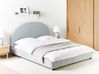 Bett mit Lattenrost Chenillegewebe VAUCLUSE 160 x 200 cm Hellblau