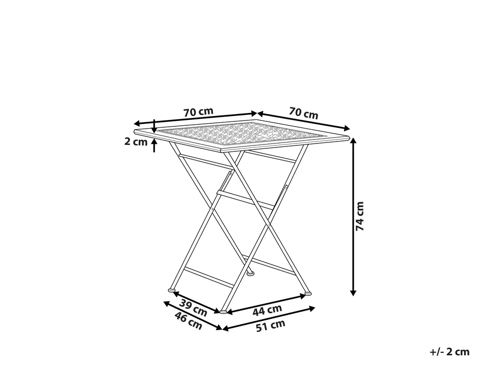 Outdoor Bistrotisch BORMIO 70 cm 70 cm Metall Schwarz_808199