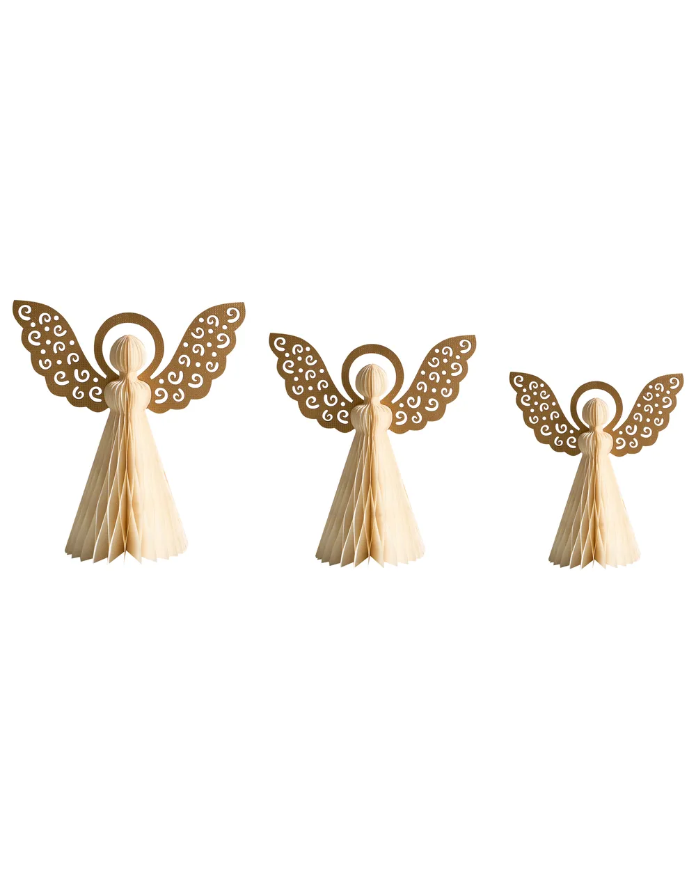 Dekofiguren 3er Set EIRA 24/28/33 cm Engel Beige