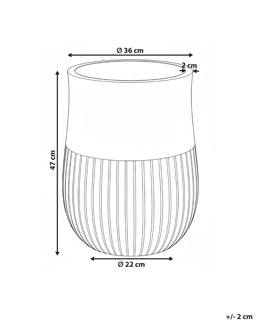 Blumenkübel PYLAROS 36 cm Grau_1032302