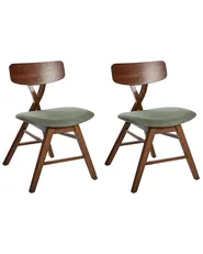 Esszimmerstuhl 2er Set LELAND Holz Dunkelbraun_975701