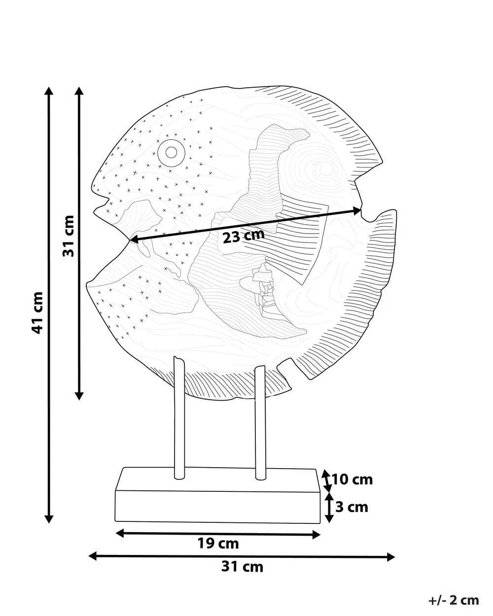 Figuur Vis PLAICE FISH Teakhout Bruin_758923