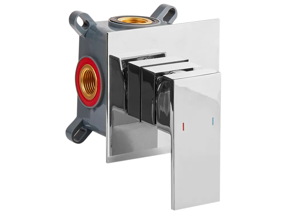 Wandmontierte Waschtischarmatur KARUAY Messing Silber_986930
