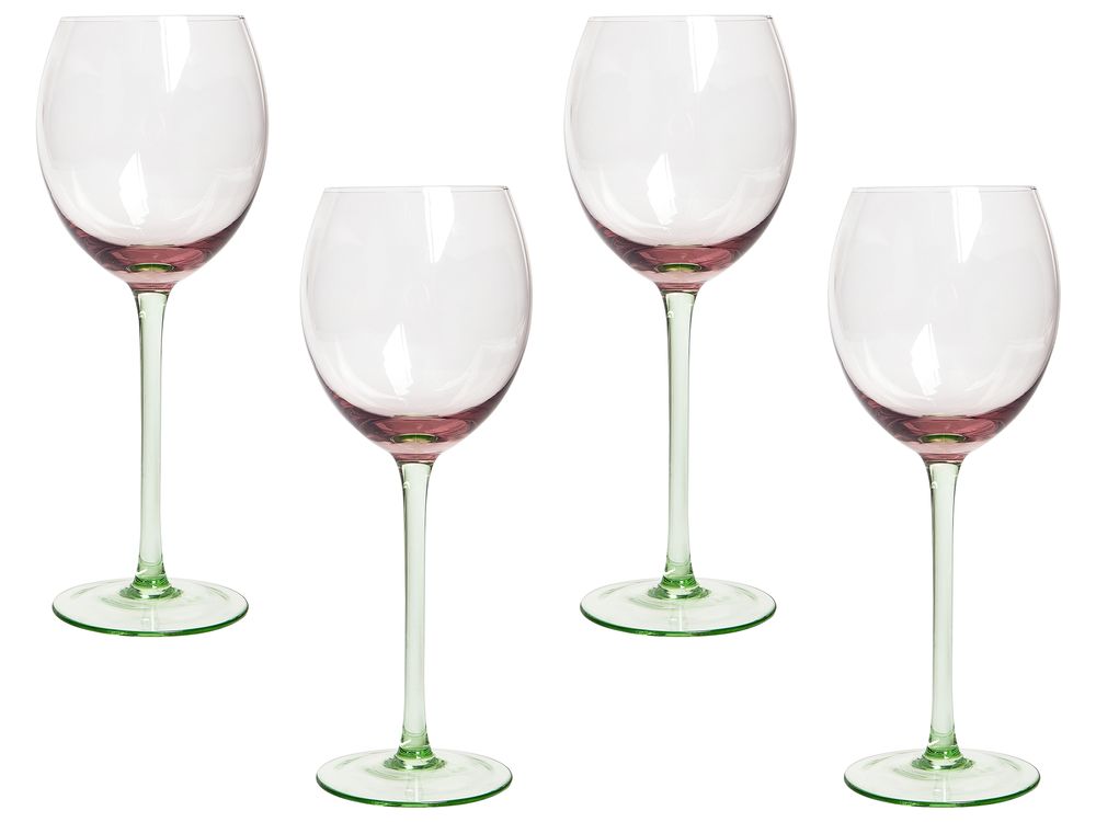 Set van 4 wijnglazen DIOPSIDE 360 ml Roze