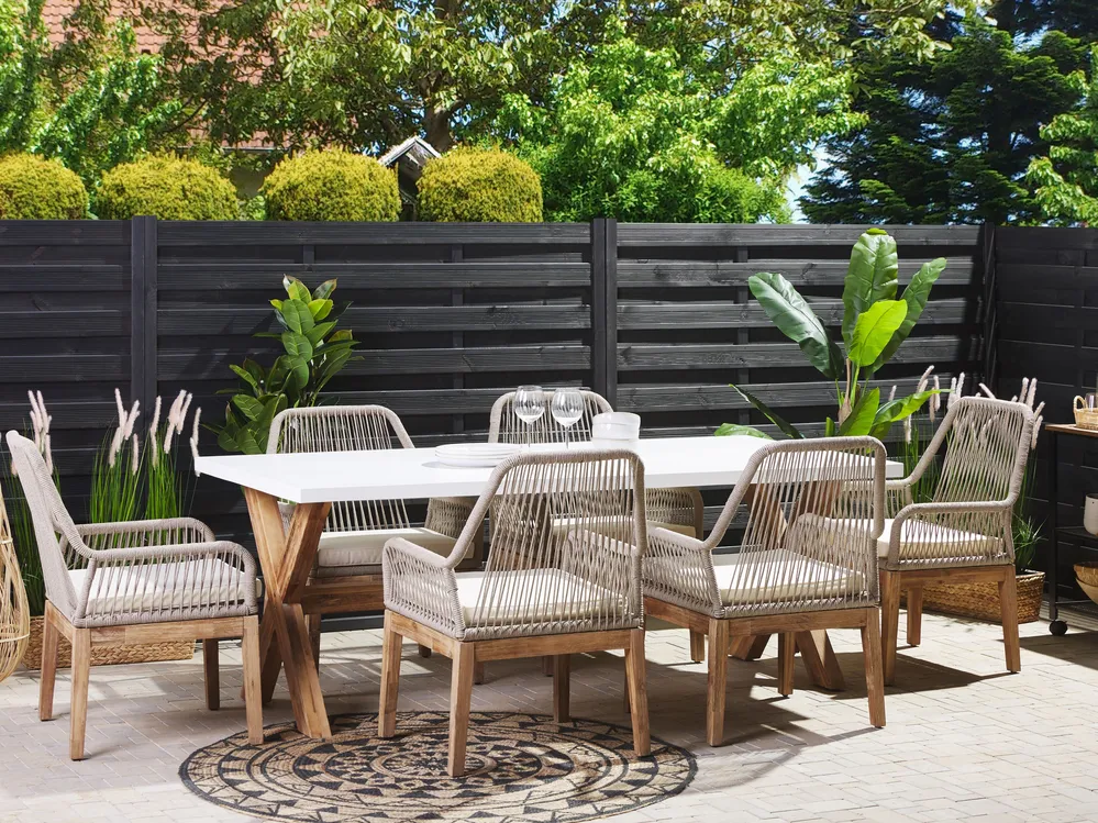 Gartenmöbel Set 6-Sitzer OLBIA inkl. Kissen Beige