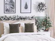 Dekokissen 2er Set LEROY 45 x 45 cm Baumwolle Schwarz Weihnachtsmotiv_814145