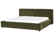 Bett mit Lattenrost Bouclé LINARDS 180 x 200 cm Dunkelgrün_933722