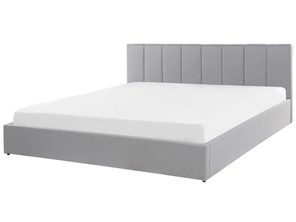 Bett mit Stauraum DREUX Stoff Hellgrau 180 x 200 cm_793239