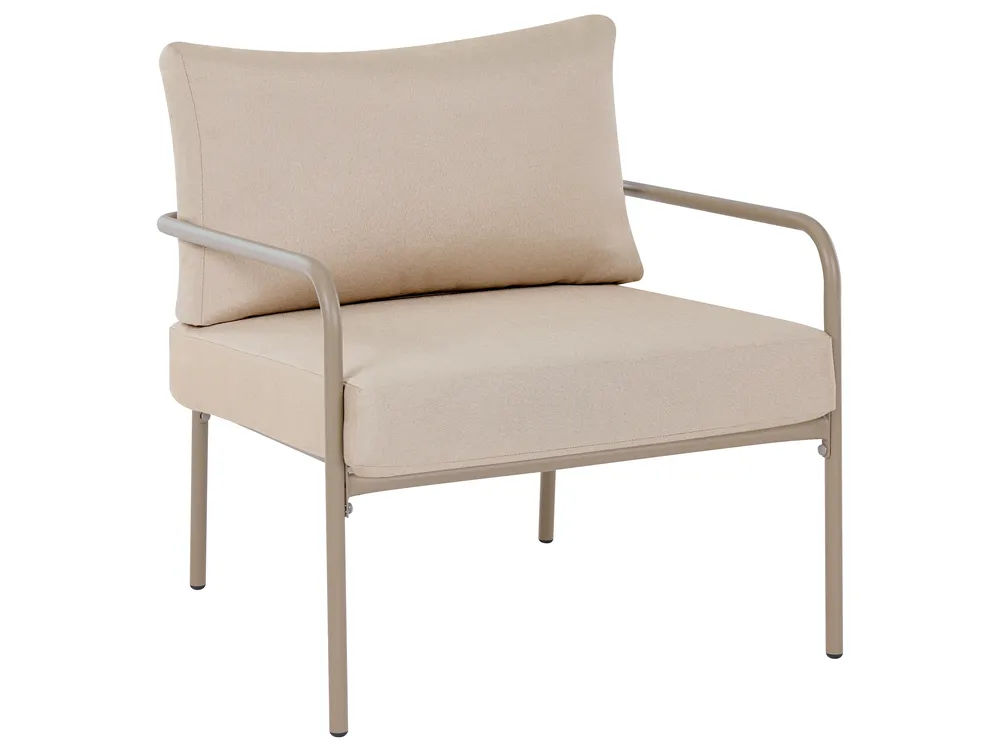 Lounge Set mit Tisch 4-Sitzer NESSO Metall Hellbeige_1087737