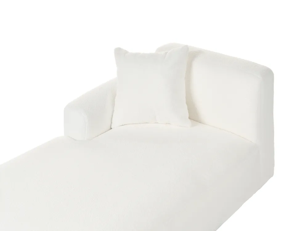 Modul Ecksofa 3-Sitzer HEDE mit Ottomane Bouclé Weiß rechtsseitig_1091968