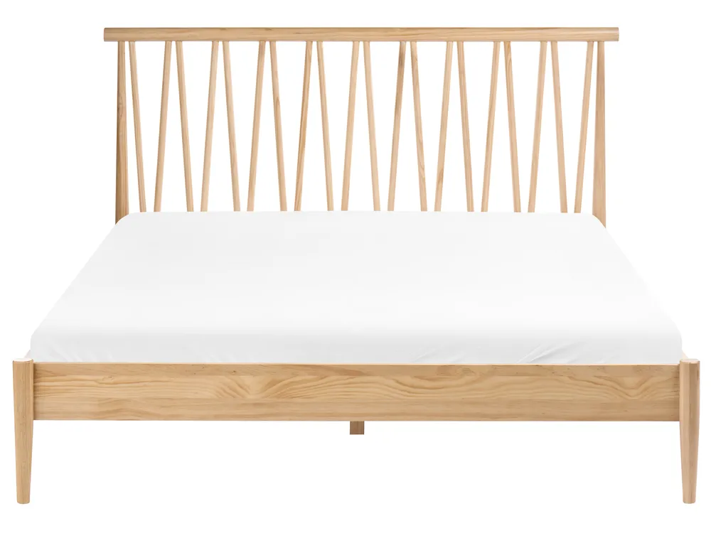 Bett mit Lattenrost Kiefernholz URDOS 160 x 200 cm Hellbraun_1082468