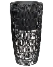 Set mit 2 Blumentöpfen CHELONE 26/34 cm Polyrattan Schwarz_914494
