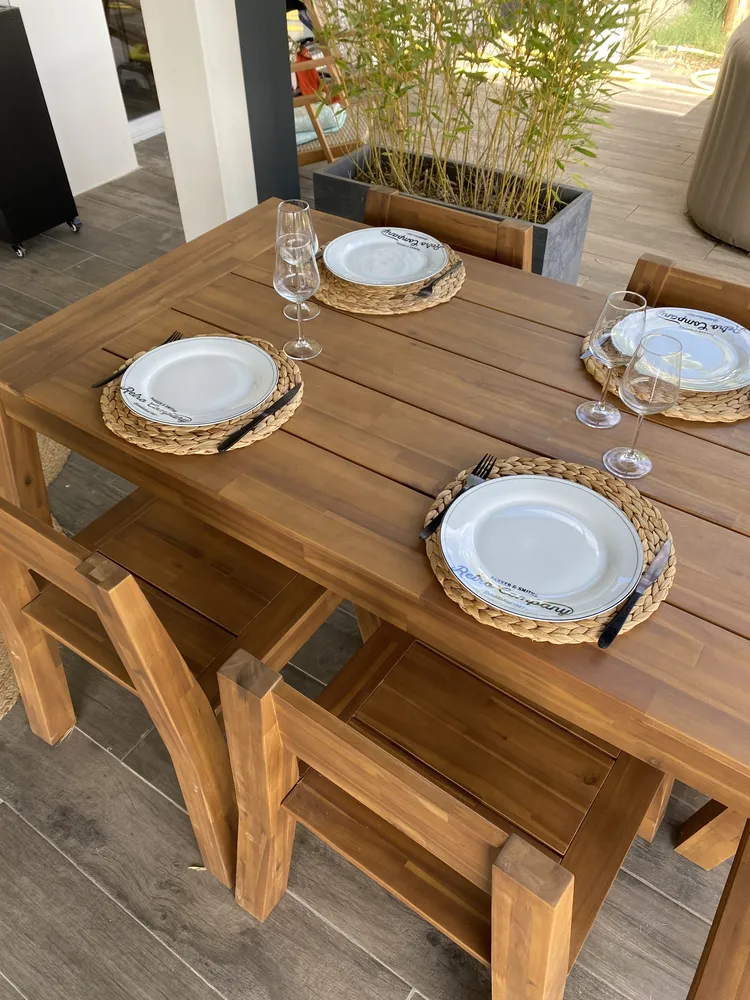 Gartenmöbel Set 6-Sitzer LIVORNO Akazienholz Braun_824409