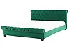 Bett mit Lattenrost Samtstoff AVALLON 180 x 200 cm Smaragdgrün