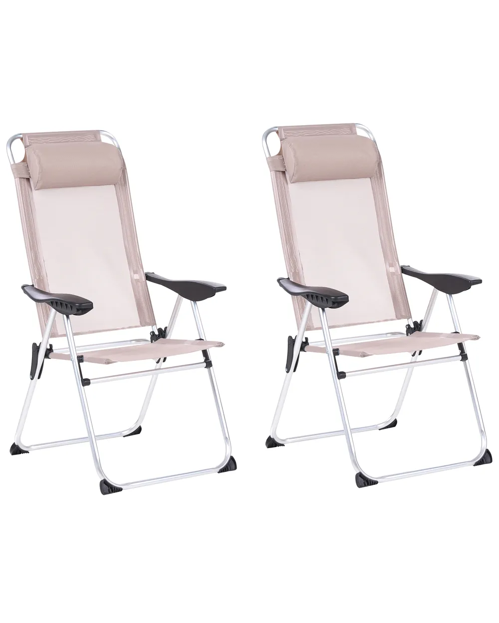 Gartenstuhl 2er Set ASINE klappbar Metall Beige