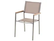 Gartenmöbel Set 6-Sitzer COSOLETO/GROSSETO Sicherheitsglas Marmor Optik Weiß / Beige_881785