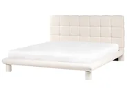 Bett mit Lattenrost Bouclé CRESSAT 180 x 200 cm Cremeweiß_1009065