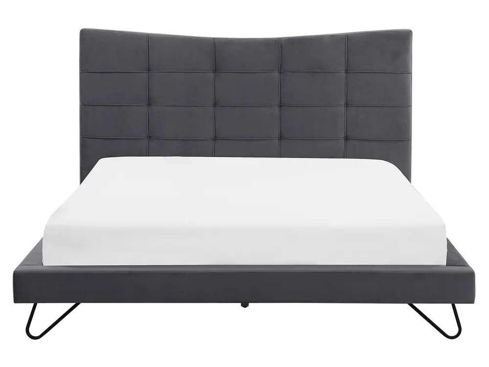 Krevet Samet LANNION 160 x 200 cm Tamnosivi_759701