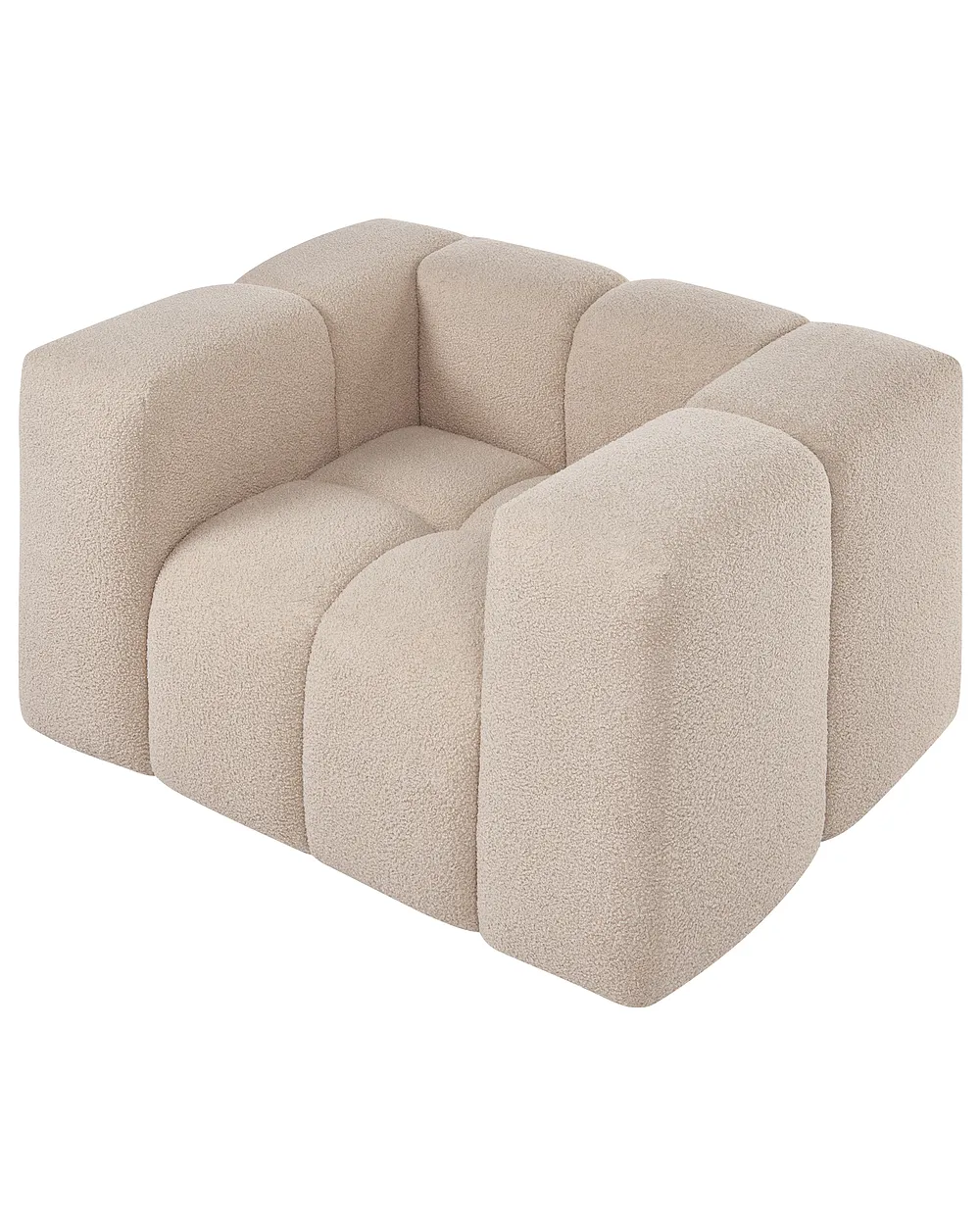 Fauteuil ANTOLA Bouclé Beige_1161546