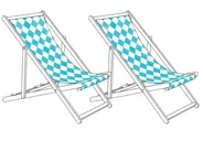 Ersatzstoff für Sonnenliege 2er Set ANZIO/AVELLINO 113 x 44 cm Blau_1073589