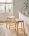 Set mit 2 Barhockern DIXON Holz Hellbraun / Cremeweiß