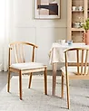 Esszimmerstuhl 2er Set CRAIG Holz Hellbraun / Beige