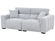 Sofa 3-Sitzer FAUSKAN Stoff Hellblau_1184527